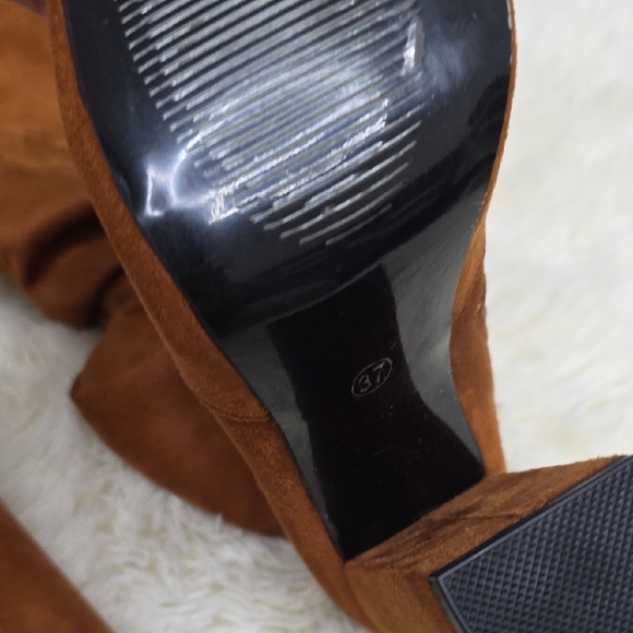 Brown Suede Knee-High Boots - Picture 8 of 14
